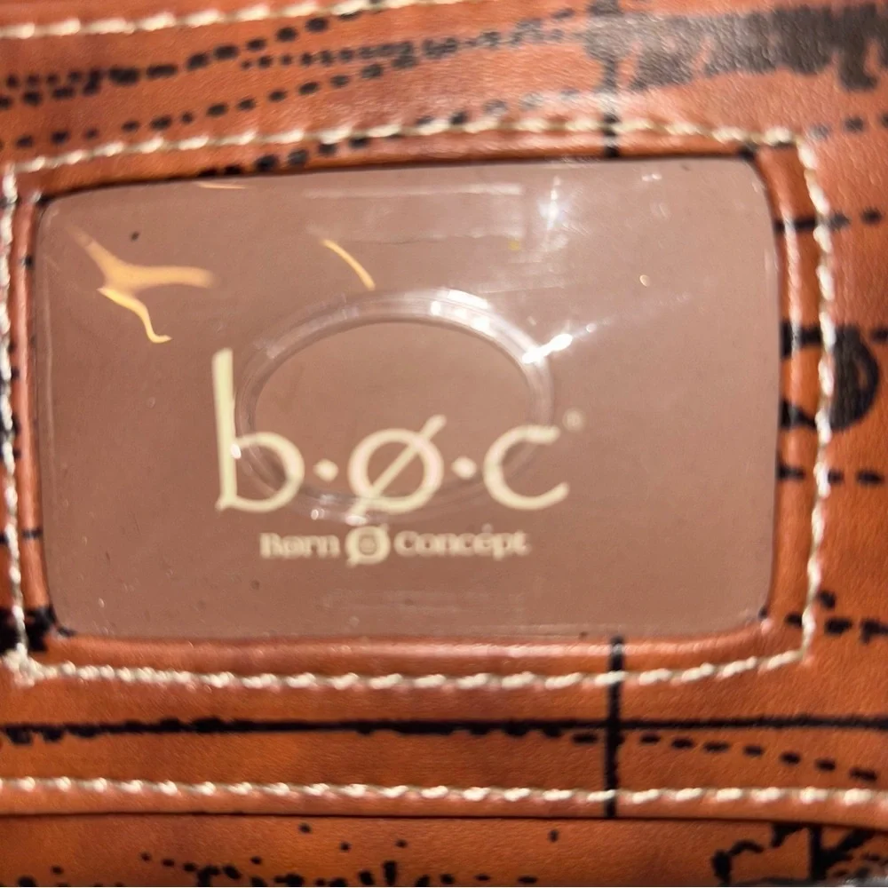 Born Concept  B.O.C. Women’s World Map Brown Wristlet with attached Strap